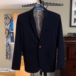 Classic On Button Navy Blue Men's Blazer